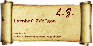 Larnhof Zágon névjegykártya